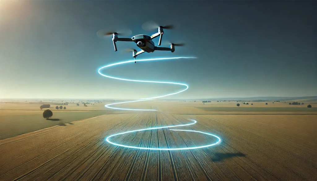 Drone flying guide showing a figure-eight pattern for advanced practice.