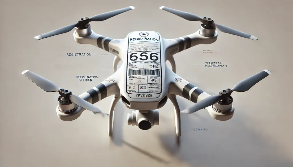 Drone registration label placement