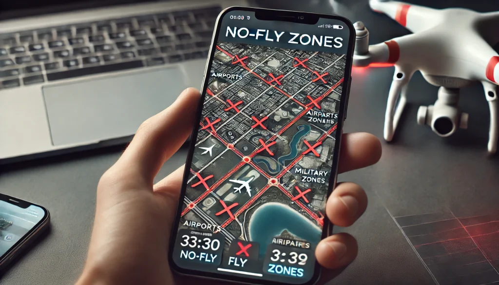 Drone geofencing activation on mobile app